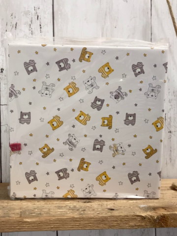 neu 4 teiliges Boboli Baby Geschenkset Gr. 68  Langarmshirt + Leggings + Mütze + Schnullerkette weiß grau gelbe Bären