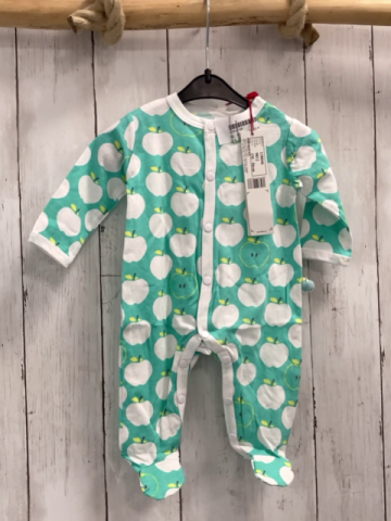 Boboli neu Strampler Gr. 56  türkis weiß Äpfel