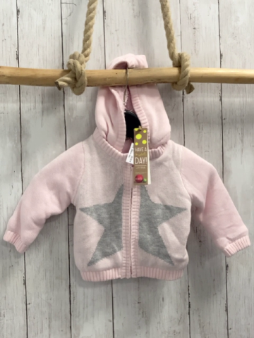 Boboli neu Strickjacke Gr. 68  rosa grauer Stern warme Fütterung