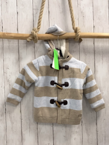 Boboli neu Strickjacke Gr. 80  hellblau beige gestreift Knebelknöpfe