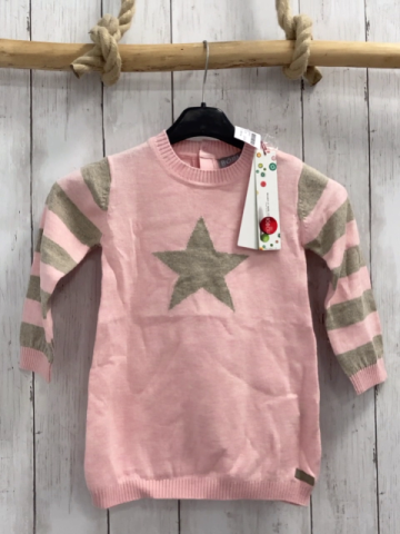 Boboli neu Longpullover Gr. 86  rosa beige Streifen Stern Strick