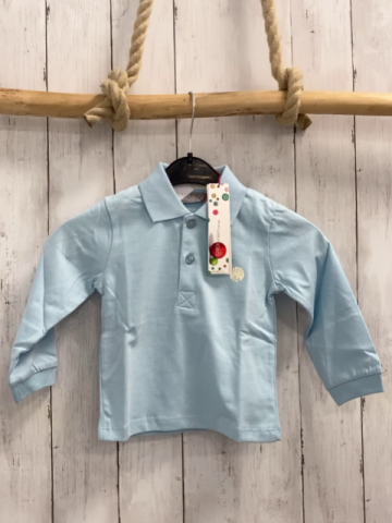 Boboli neu Langarmshirt Gr. 74  hellblau Polokragen