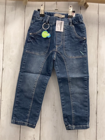 Boboli neu Hose Gr. 74  blau Jeans helle Nähte Bund verstellbar