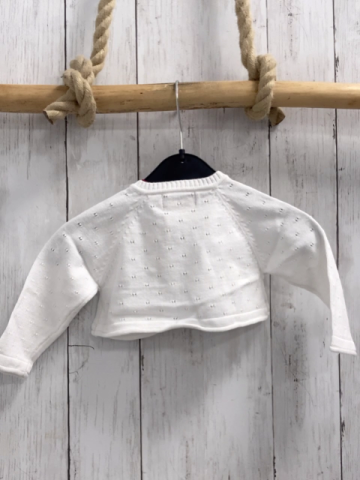 Boboli neu Strickjacke Gr. 68  weiß Lochmuster