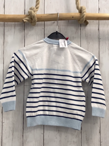 Boboli neu Strickjacke Gr. 80  weiß hell- und dunkelblaue Streifen
