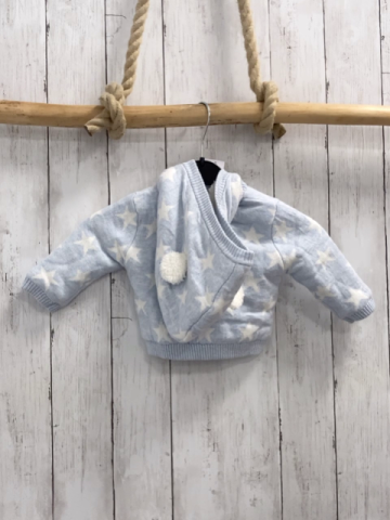 Boboli neu Strickjacke Gr. 62  hellblau weiße Sterne warm gefüttert