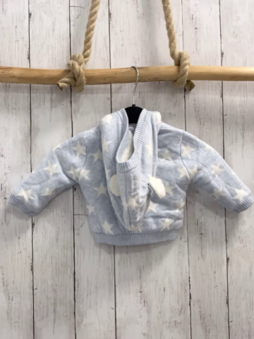 Boboli neu Strickjacke Gr. 56  hellblau weiße Sterne warm gefüttert