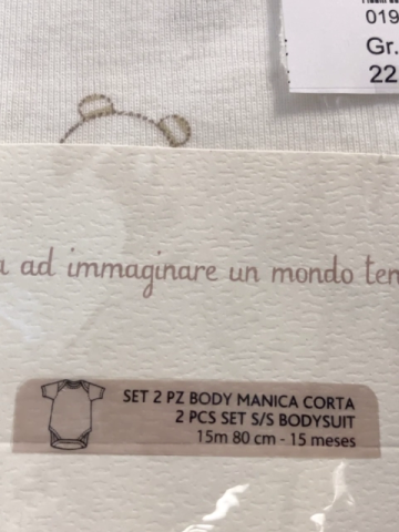 2tlg neu Chicco Bodyset Gr. 80  weiß + weiß beige Hasen