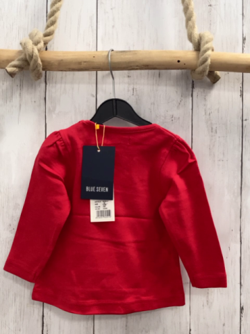 blue seven neu Langarmshirt Gr. 68  rot Teekanne + Tasse Glitzer