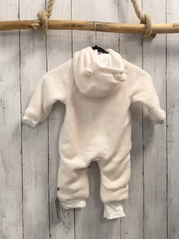 Jacky Plüschoverall Gr. 62  weiß Bären Schrift