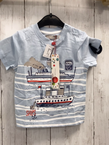 Boboli neu T-Shirt Gr. 86  blau weiße Streifen Schiff