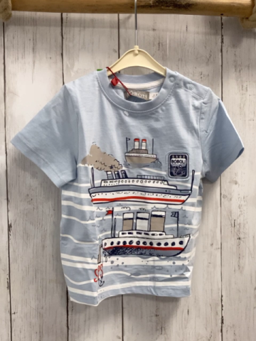 Boboli neu T-Shirt Gr. 80  blau weiße Streifen Schiff
