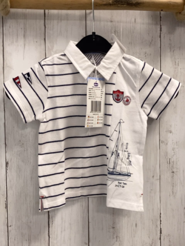 Chicco neu T-Shirt Gr. 80  weiß blaue Streifen Polokragen NP 29,90 €