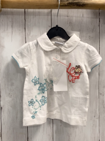 Blue seven neu T-Shirt Gr. 62  weiß blaue Blumen Vögel 