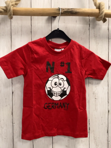 blue seven neu T-Shirt Gr. 92  rot schwarze Schrift Fußball