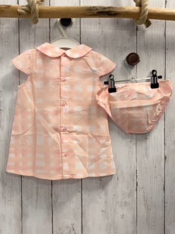 Boboli neu 2tlg Kleid + Höschen Gr. 68  rosa weiß kariert Kragen