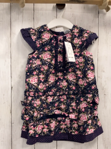 blue seven neu Kleid Gr. 80  blau Blumen Punkte Rüsschen