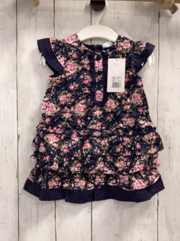 blue seven neu Kleid Gr. 68  blau Blumen Punkte Rüsschen