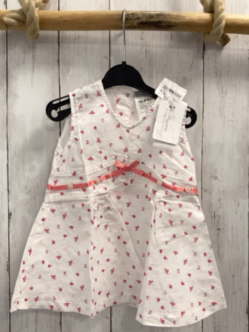 gymp neu Kleid Gr. 80  weiß rosa Blumen Band NP 37,95€