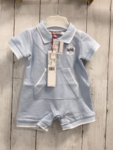 Boboli neu Playsuit Gr. 62  hellblau Polokragen
