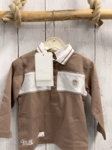 Chicco neu Langarmshirt Gr. 74  braun weiße Streifen Polokragen NP 29,90 €