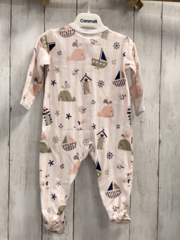 Boboli neu Strampler Gr. 68  rosa weiß gestreift maritime Motive