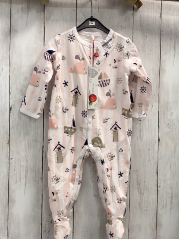 Boboli neu Strampler Gr. 68  rosa weiß gestreift maritime Motive