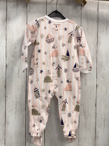 Boboli neu Strampler Gr. 68  rosa weiß gestreift maritime Motive