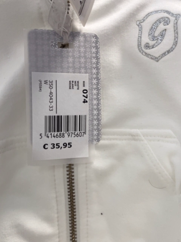 Gymp neu  Sweatjacke Gr. 74  weiß Glitzerschrift NP 35,95€