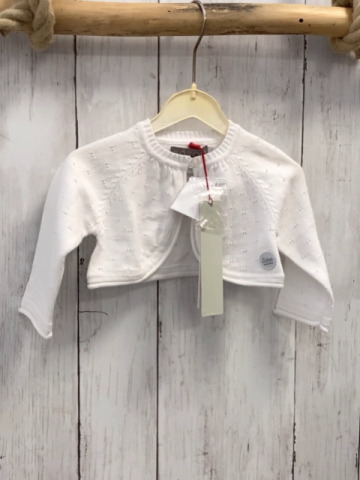 Boboli neu Strickjacke Gr. 62  weiß Lochmuster