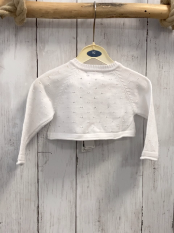 Boboli neu Strickjacke Gr. 62  weiß Lochmuster