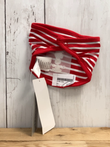 neu Jacky Halstuch rot weiß gestreift gesticktes Seepferdchen
