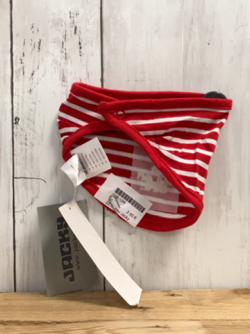 neu Jacky Halstuch rot weiß gestreift gesticktes Seepferdchen