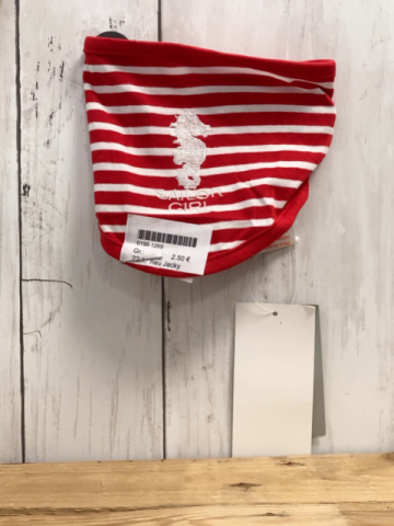 neu Jacky Halstuch rot weiß gestreift gesticktes Seepferdchen