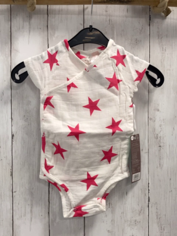 neu aden + anais Body Gr. 68  weiß pink Sterne musselin