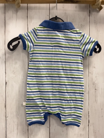 Bellybutton neu Playsuit Gr. 62  weiß blau grüne Streifen blauer Kragen 
