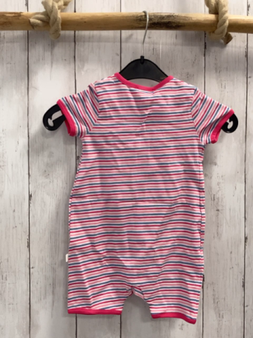 Bellybutton neu Playsuit Gr. 74  weiß pink rosa hellblauer Streifen 