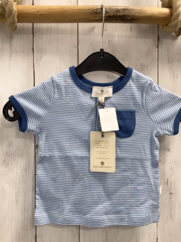 Bellybutton neu T-Shirt Gr. 68  blau weiß gestreift dunkelblauer Bund + Brusttasche