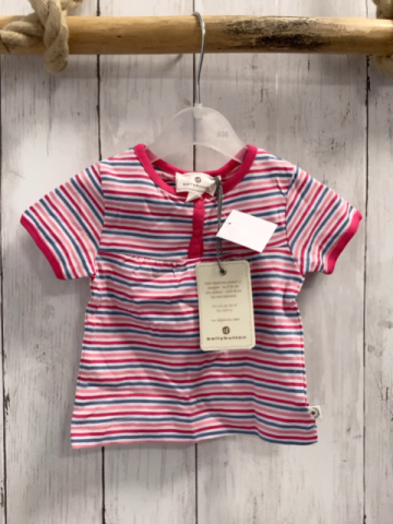 Bellybutton neu T-Shirt Gr. 62  weiß pink blau rosa Streifen pink Bund 