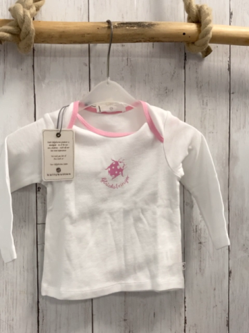 Bellybutton neu Langarmshirt Gr. 62/68  weiß Käfer rosa Bund