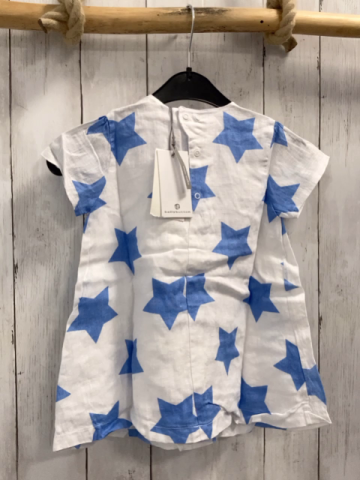 Bellybutton neu Kleid Gr. 80  weiß hellblaue Sterne 100% Baumwolle NP 39,95 €