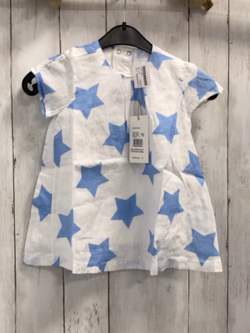 Bellybutton neu Kleid Gr. 74  weiß hellblaue Sterne 100% Baumwolle NP 39,95 €