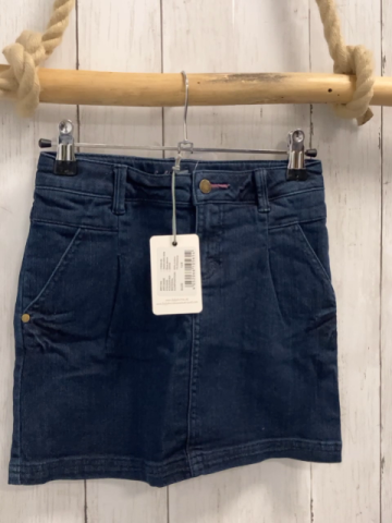 Bellybutton neu Rock Gr. 128  blau Jeans Bund verstellbar rosa Nähte 