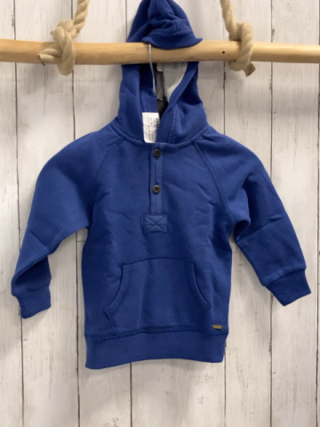 neu Bellybutton Pullover Gr. 92  blau + blau weiß karierter Hemdeinsatz Kapuze