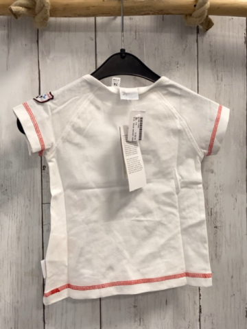 blue seven neu T-Shirt Gr. 74  weiß blaue Schrift rote Herzen Fische 