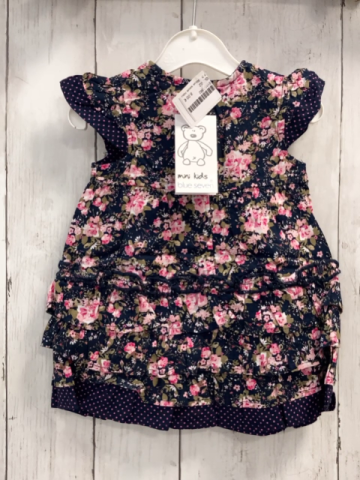 Blue seve neu Kleid Gr. 62  blau Blumen Punkte Rüsschen