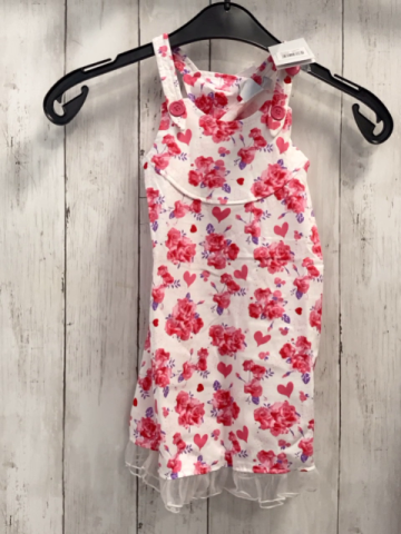 blue seven neu Kleid Gr. 98  weiß rosa Blumen + Herzen