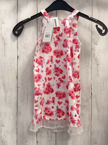 blue seven neu Kleid Gr. 98  weiß rosa Blumen + Herzen