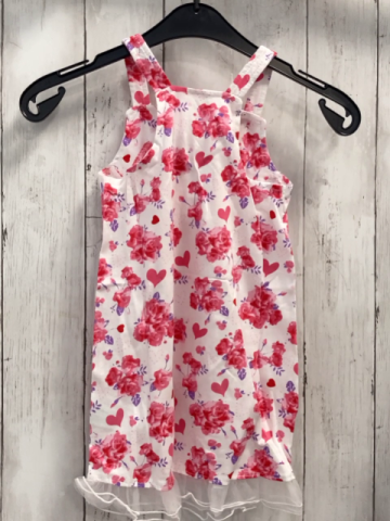 blue seven neu Kleid Gr. 92  weiß rosa Blumen + Herzen