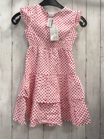 blue seven neu Kleid Gr. 116  weiß pink Punkte